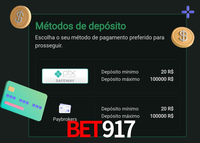 O cassino BET917bet oferece uma grande variedade de métodos de pagamento